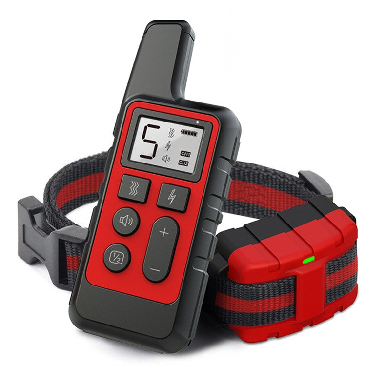 500m Dog Training Bark Stopper Remote Control Electric Shock Water-resistant Electronic Collar(Red)