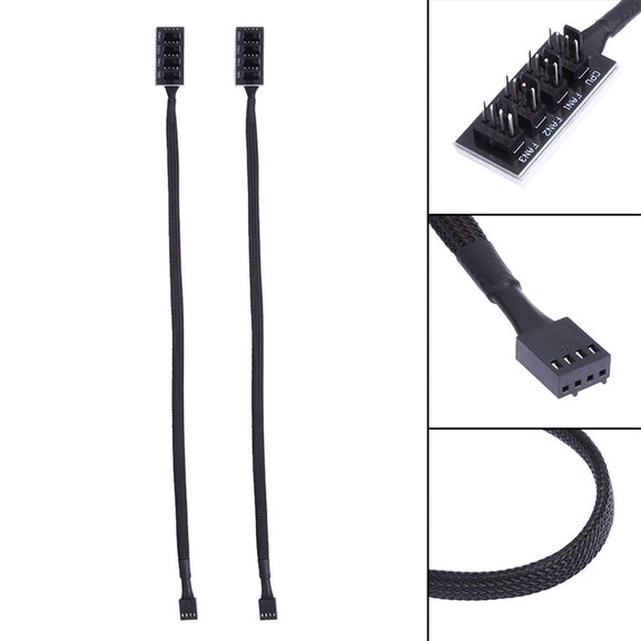 2 PCS Computer Fan PWM Hub Computer Chassis Fan Hub(A Drag Five)