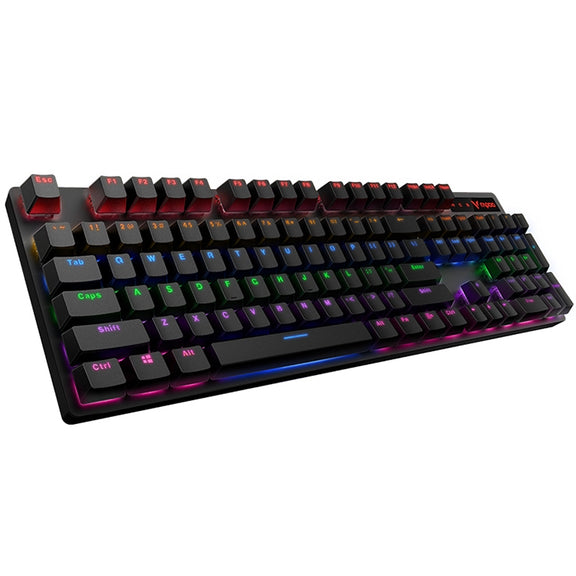 Rapoo V500 PRO Mixed Light 104 Keys Desktop Laptop Computer Game Esports Office Home Typing Wired Mechanical Keyboard(Tea Shaft)