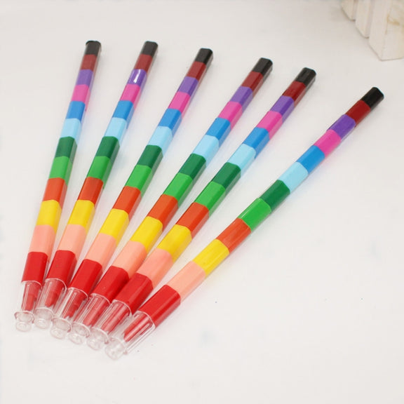 6pcs Creative Building Blocks Crayons Children 12 Colors Drawing Educational Toys