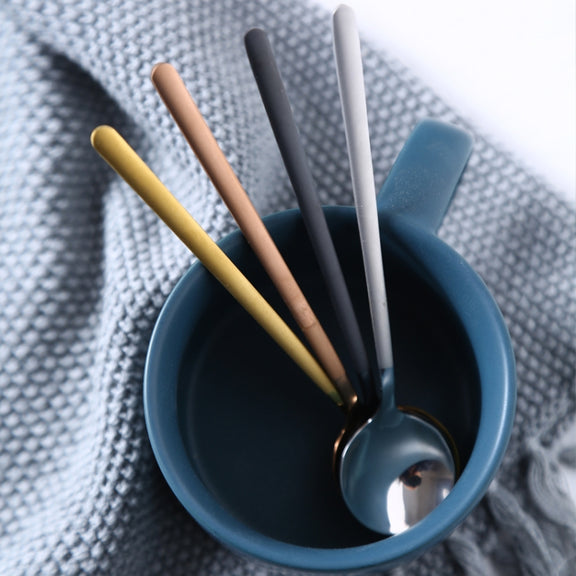 Mini Accessories Coffee Spoon Kitchen Dessertspoon Dining Round Shape Coffee  Stainless Steel Home, Size:15cm(Silver)