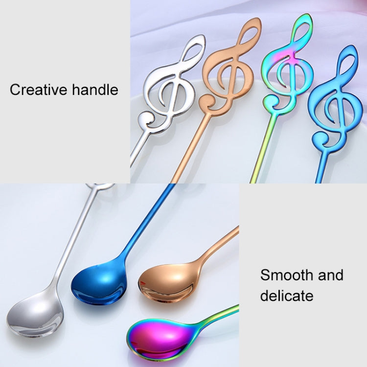 Creative Musical Note Spoon Coffee Stirring Scoop Stainless Steel Titanium Music Bar Spoon Gift Spoon(Colorful)