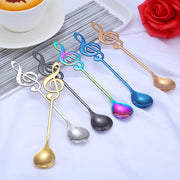 Creative Musical Note Spoon Coffee Stirring Scoop Stainless Steel Titanium Music Bar Spoon Gift Spoon(Colorful)