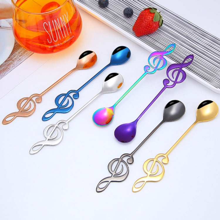 Creative Musical Note Spoon Coffee Stirring Scoop Stainless Steel Titanium Music Bar Spoon Gift Spoon(Colorful)