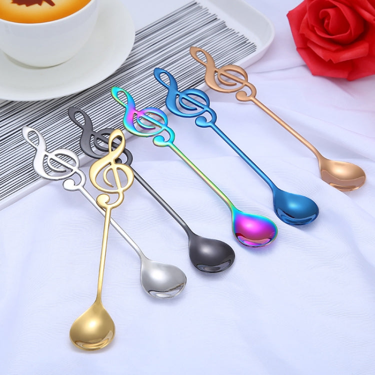 Creative Musical Note Spoon Coffee Stirring Scoop Stainless Steel Titanium Music Bar Spoon Gift Spoon(Purple)