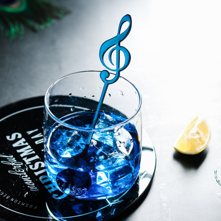 Creative Musical Note Spoon Coffee Stirring Scoop Stainless Steel Titanium Music Bar Spoon Gift Spoon(Purple)