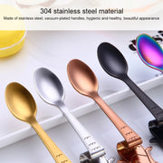 Creative Coffee Spoon Mermaid Shape Handle Spoons Flatware Drinking Tools, Color:Black