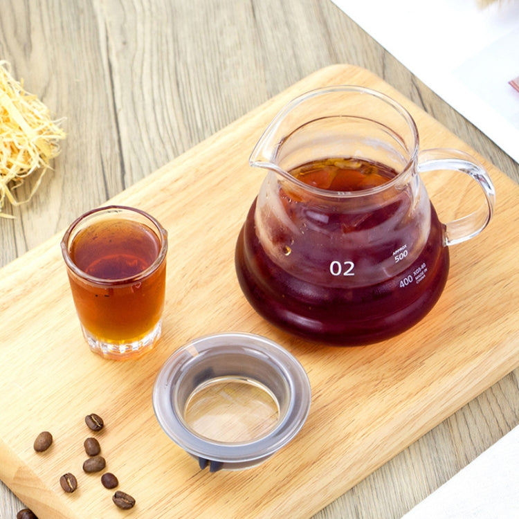 Heat-resistant Hand-made Coffee Glass Pot Cloud Coffee Sharing Pot, Specification:600ml Integrated Glass Filter Cup