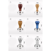 Stainless Steel Solid Wood Handle Integrated Coffee Powder, Specification:58mm, Color:Oak Handle