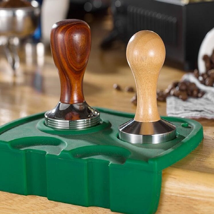 Stainless Steel Solid Wood Handle Integrated Coffee Powder, Specification:57.5mm, Color:Aluminum Integration