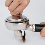 Stainless Steel Solid Wood Handle Integrated Coffee Powder, Specification:58mm, Color:Aluminum Integration