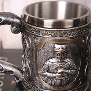 3D Viking Skull Coffee Beer Mug Skull Mug Beer Wine Drink Gift Stainless Steel Knight Decorative Cup for Men Mug