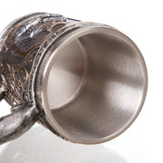 3D Viking Skull Coffee Beer Mug Skull Mug Beer Wine Drink Gift Stainless Steel Knight Decorative Cup for Men Mug
