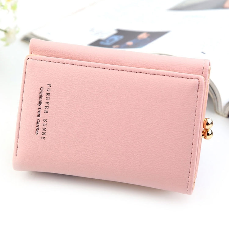 Short Wllet Lady Small Wallet Multi-Card Three Fold(Pink)