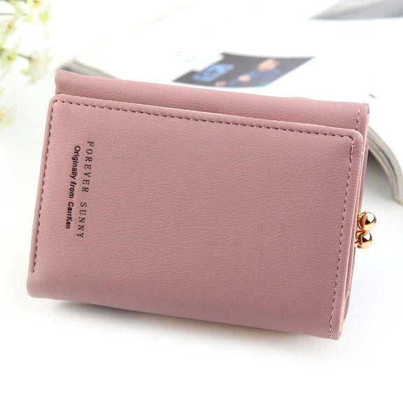 Short Wllet Lady Small Wallet Multi-Card Three Fold(Purple)