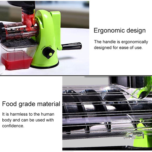 Multifunction Home Manual Juicer Apple Orange Wheatgrass Portable DIY Juicer(Green)