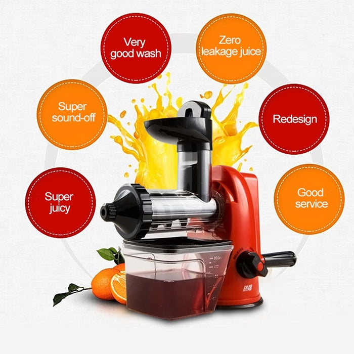 Multifunction Home Manual Juicer Apple Orange Wheatgrass Portable DIY Juicer(Red)