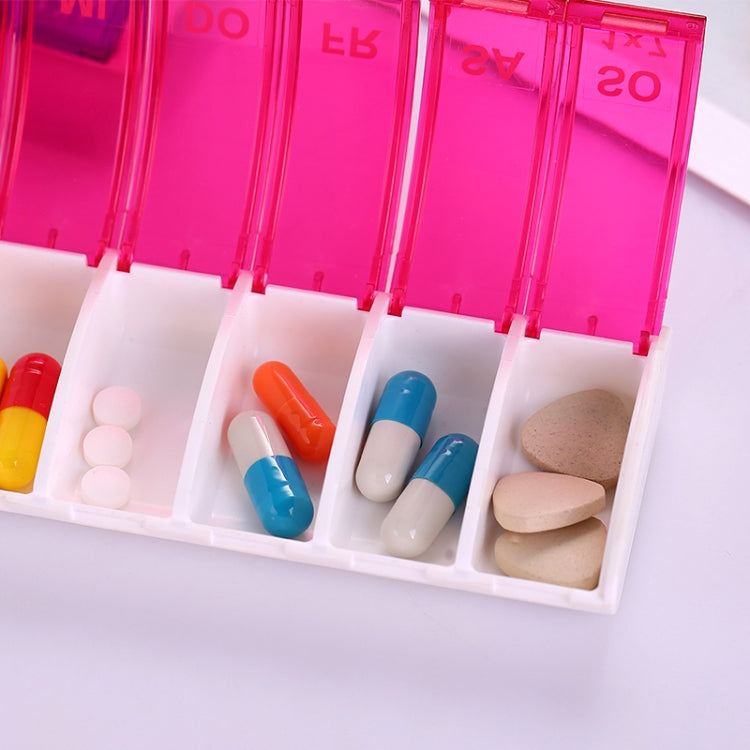 Portable Seven-part Mini Storage Pill Box(Red)