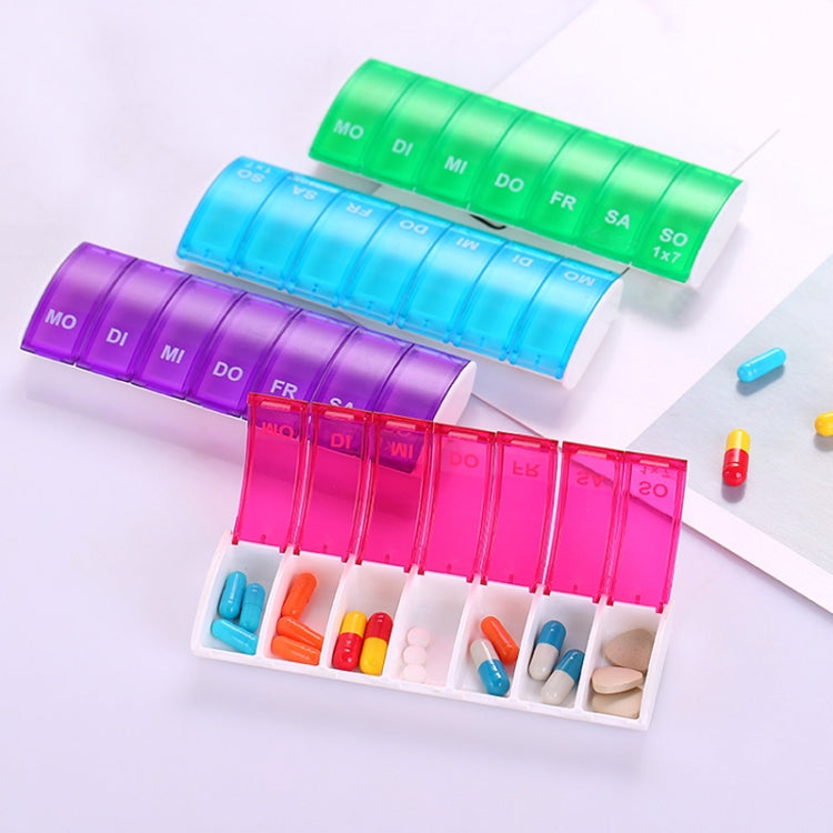 Portable Seven-part Mini Storage Pill Box(Purple)