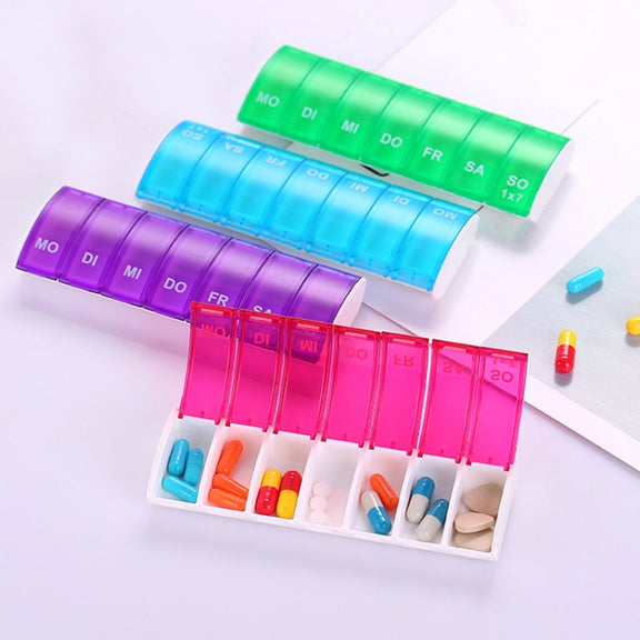 Portable Seven-part Mini Storage Pill Box(Purple)