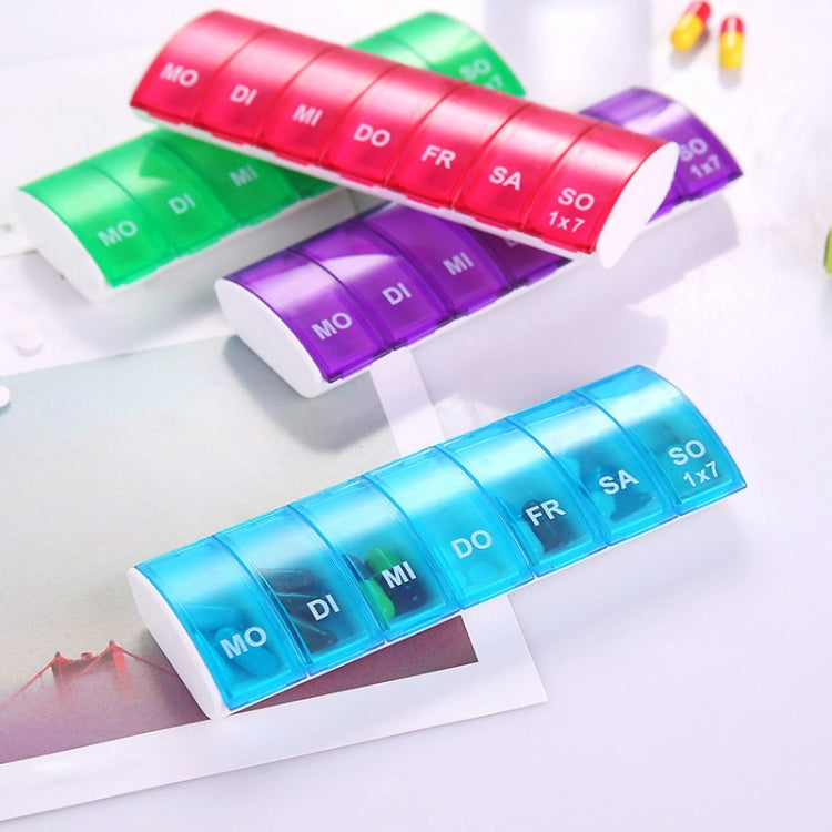 Portable Seven-part Mini Storage Pill Box(Purple)