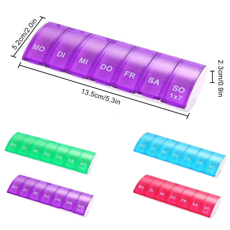 Portable Seven-part Mini Storage Pill Box(Purple)