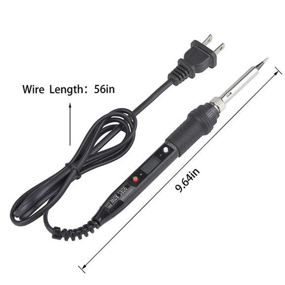 908S 80W LCD Thermostat Soldering Iron Constant Temperature Soldering Iron, Plug Type:US Plug(Red)