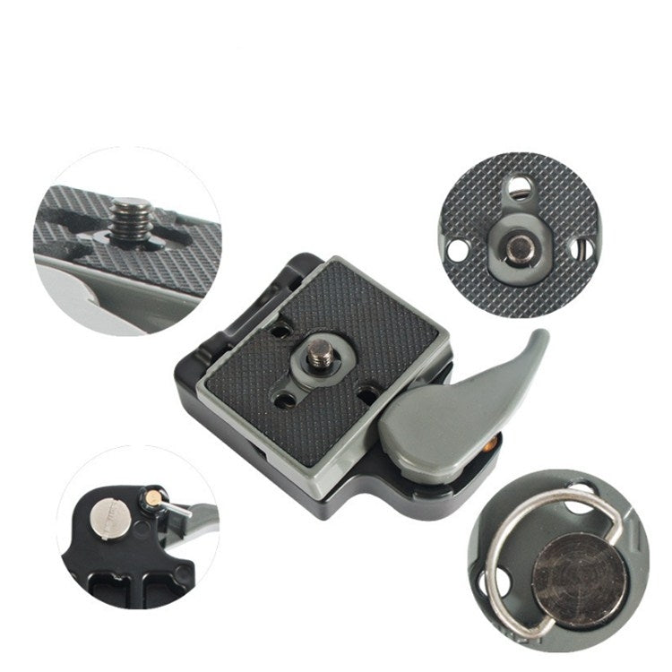 BEXIN Tripod Head Quick Release Plate Holder For Manfrotto 200PL-14(Grey)