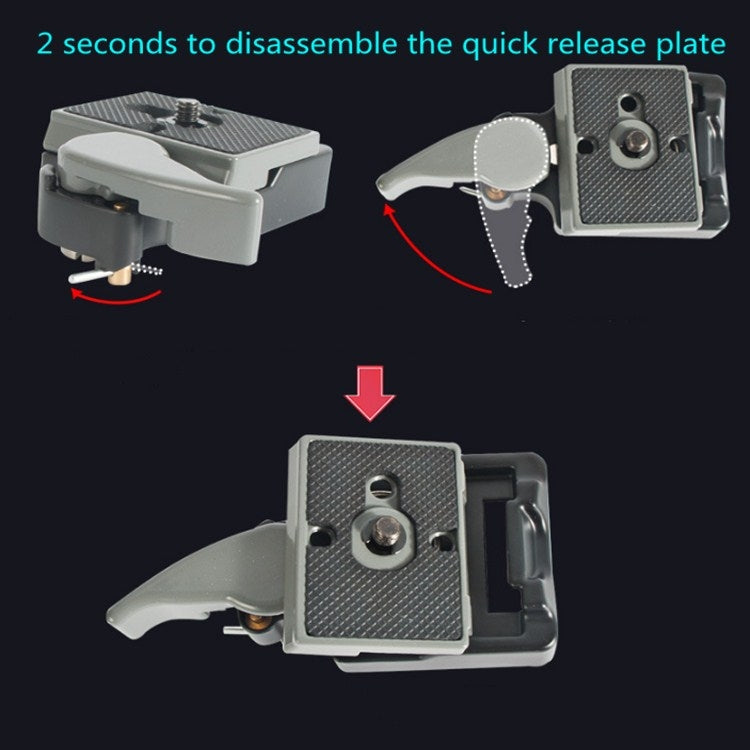BEXIN Tripod Head Quick Release Plate Holder For Manfrotto 200PL-14(Grey)