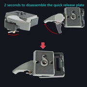 BEXIN Tripod Head Quick Release Plate Holder For Manfrotto 200PL-14(Grey)