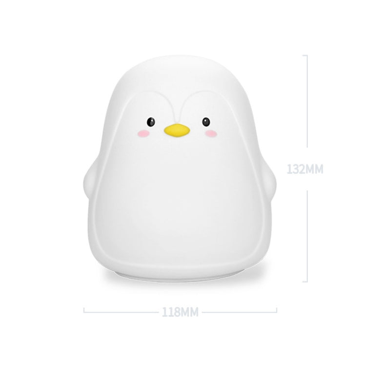Penguin Silicone Pat Night Light Children Bedside Atmosphere Lamp(White)