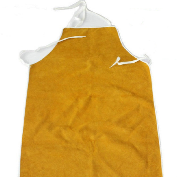 Full Leather Electric Welding Apron High Temperature Fireproof Star Splash Protective Clothing(Orange)