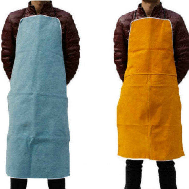 Full Leather Electric Welding Apron High Temperature Fireproof Star Splash Protective Clothing(Orange)
