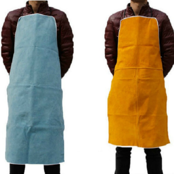 Full Leather Electric Welding Apron High Temperature Fireproof Star Splash Protective Clothing(Orange)