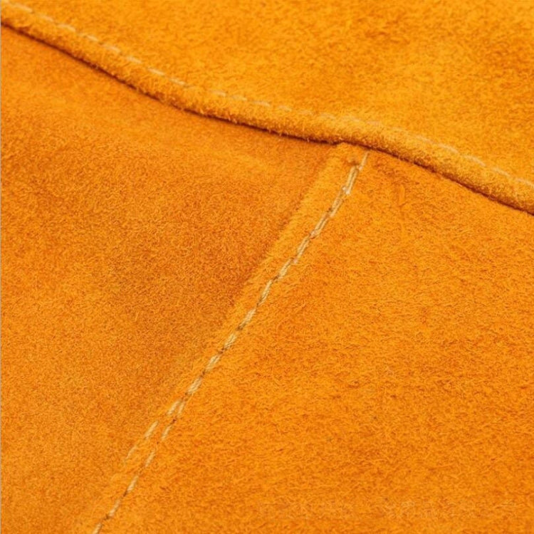 Full Leather Electric Welding Apron High Temperature Fireproof Star Splash Protective Clothing(Orange)