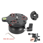 BEXIN DY-60N 1/4 inch Thread Dome Professional Tripod Leveling 360 Degree Panorama Head Base with Bubble Level & 3/8 inch Screw Adapter