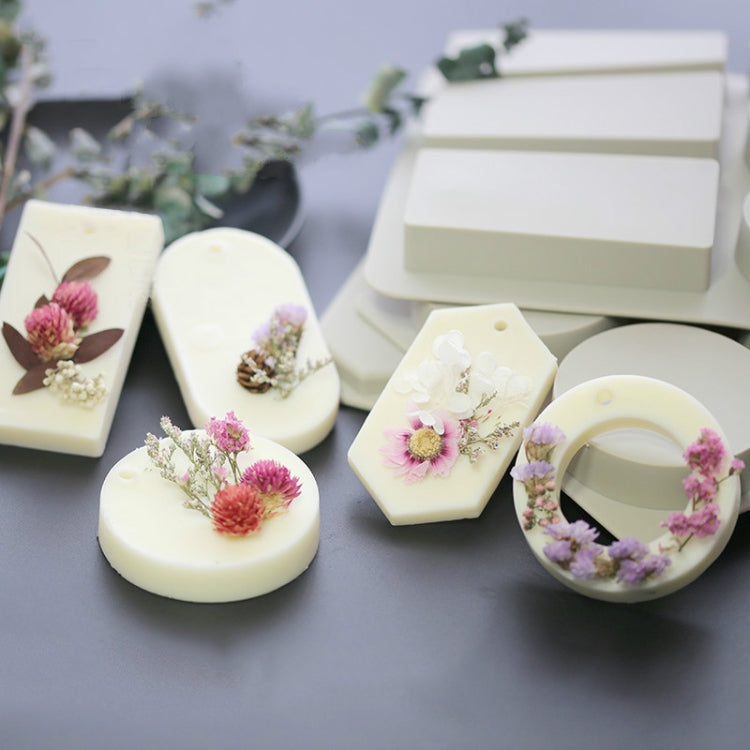 Aromatherapy Wax Handmade Soap Silicone Mold, Specification:Three Rectangle Three Oval