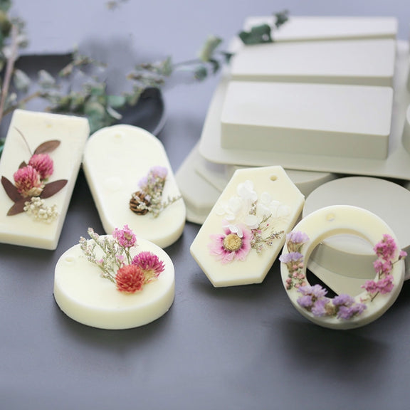 Aromatherapy Wax Handmade Soap Silicone Mold, Specification:Three Rectangle Three Oval