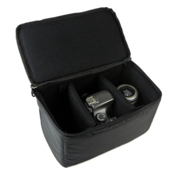 Water-resistant DSLR Padded insert Case Water-resistant Zipper Removable Partition Camera Bags(Black)