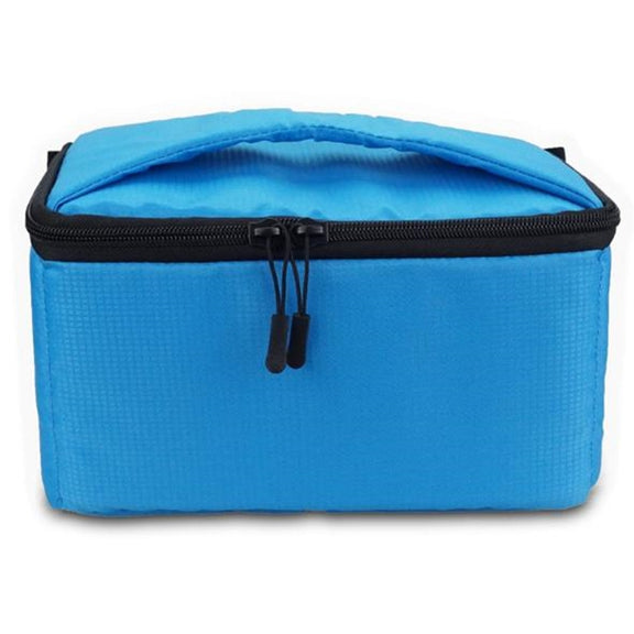 Water-resistant DSLR Padded insert Case Water-resistant Zipper Removable Partition Camera Bags(Blue)