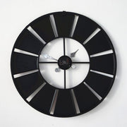 Digital Round Retro Wall Clock Creative License Plate Wrought Iron Decorative Clock(Colorful)