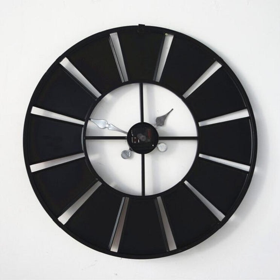 Digital Round Retro Wall Clock Creative License Plate Wrought Iron Decorative Clock(Colorful)