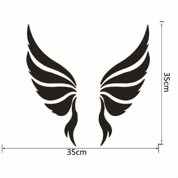 Crystal Three Dimensional Decorative Wall Stickers Angel Wings Bedroom Decorative Mirror(Silver)