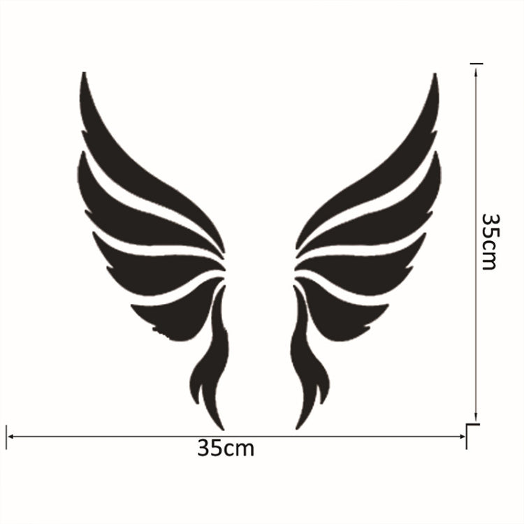 Crystal Three Dimensional Decorative Wall Stickers Angel Wings Bedroom Decorative Mirror(Silver)