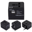 5V 2.1A Dual USB Power Socket Charger Adapter, UK / EU / US / AU Plug(Black) - Plug Adaptor by PMC TechLife | Online Shopping South Africa | PMC TechLife | Buy Now Pay Later Mobicred