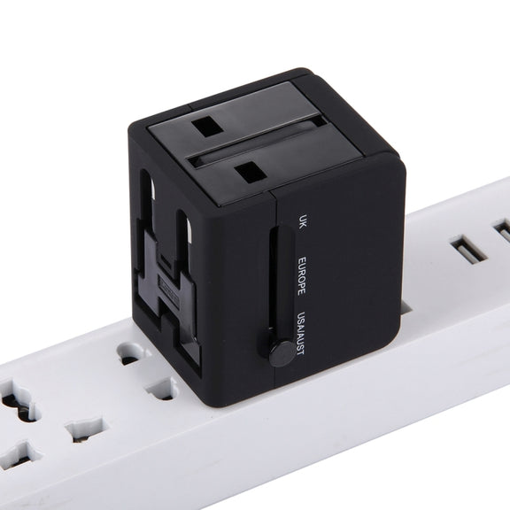 5V 2.1A Dual USB Power Socket Charger Adapter, UK / EU / US / AU Plug(Black)