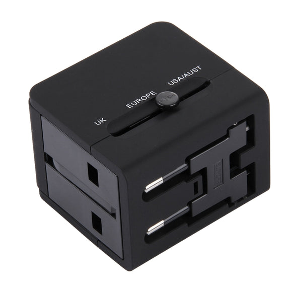 5V 2.1A Dual USB Power Socket Charger Adapter, UK / EU / US / AU Plug(Black)