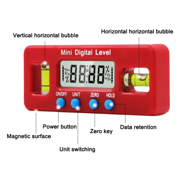 100mm Mini Electronic Digital Strong Magnetism Spirit Level Angle Board
