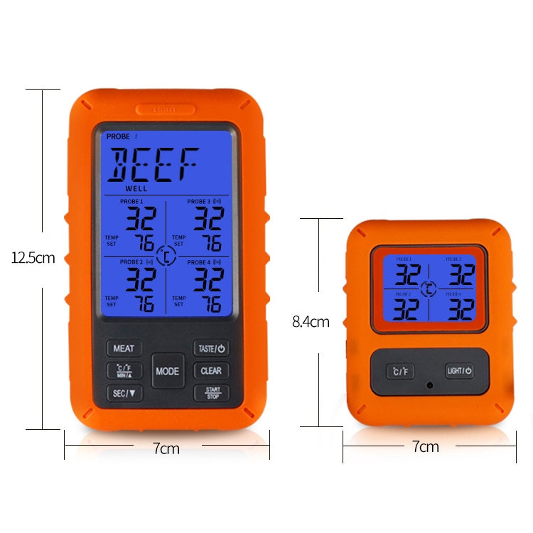 TS-TP40-A Kitchen Food Wireless Four Probe Thermometer, Probe is Water-resistant