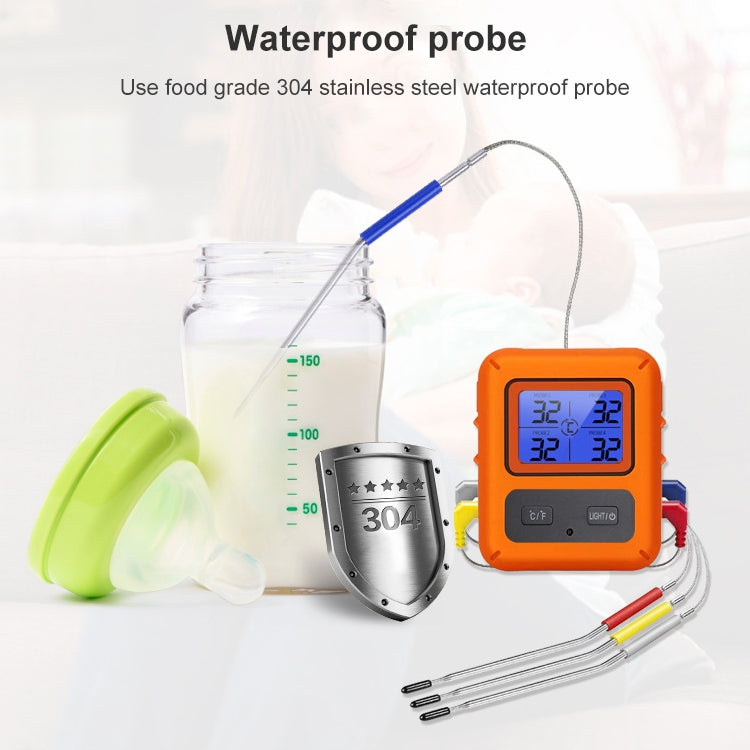 TS-TP40-A Kitchen Food Wireless Four Probe Thermometer, Probe is Water-resistant